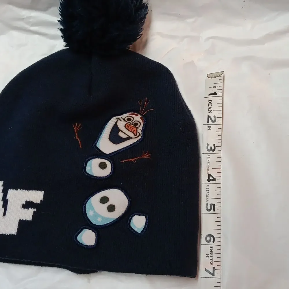 Disney Frozen Olaf Kids Navy Blue Beanie with Character Design 11/2-4Y